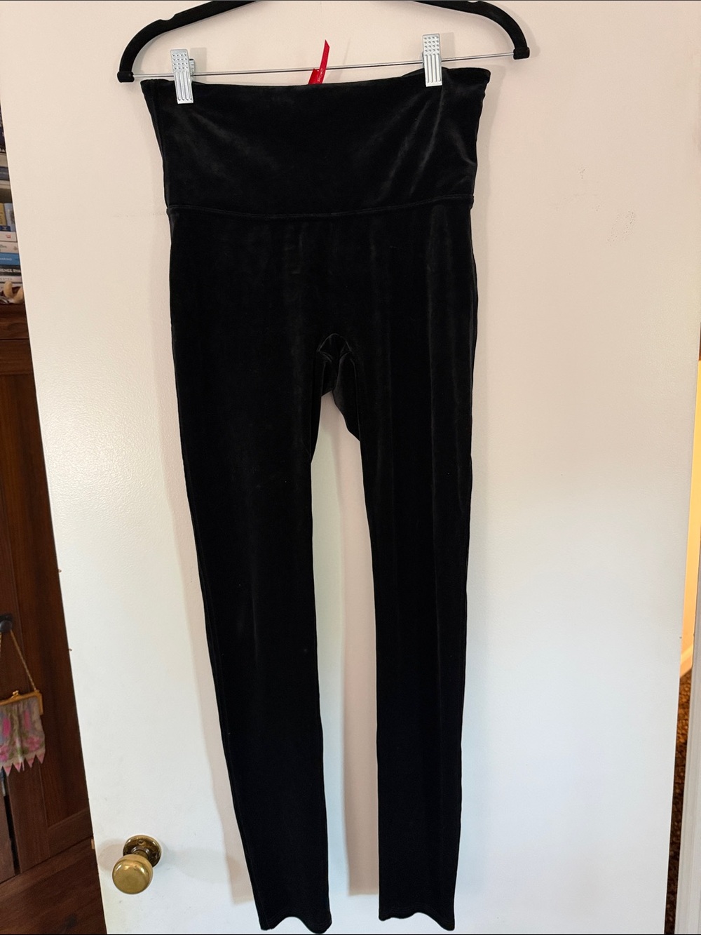 Spanx Black Velvet High-Waist Leggings - Women Pants & Jumpsuits